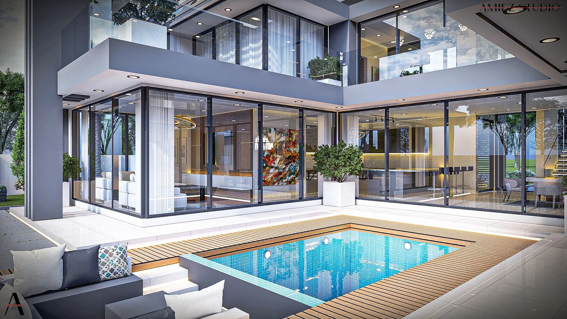 Sloped Roof Luxury Residence - View 4