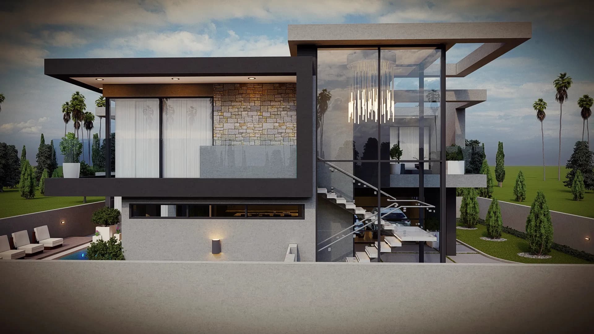 Cantilevered Atrium Residence - View 7
