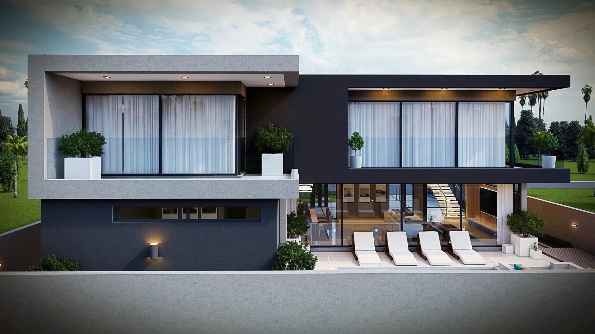 Cantilevered Atrium Residence - View 8