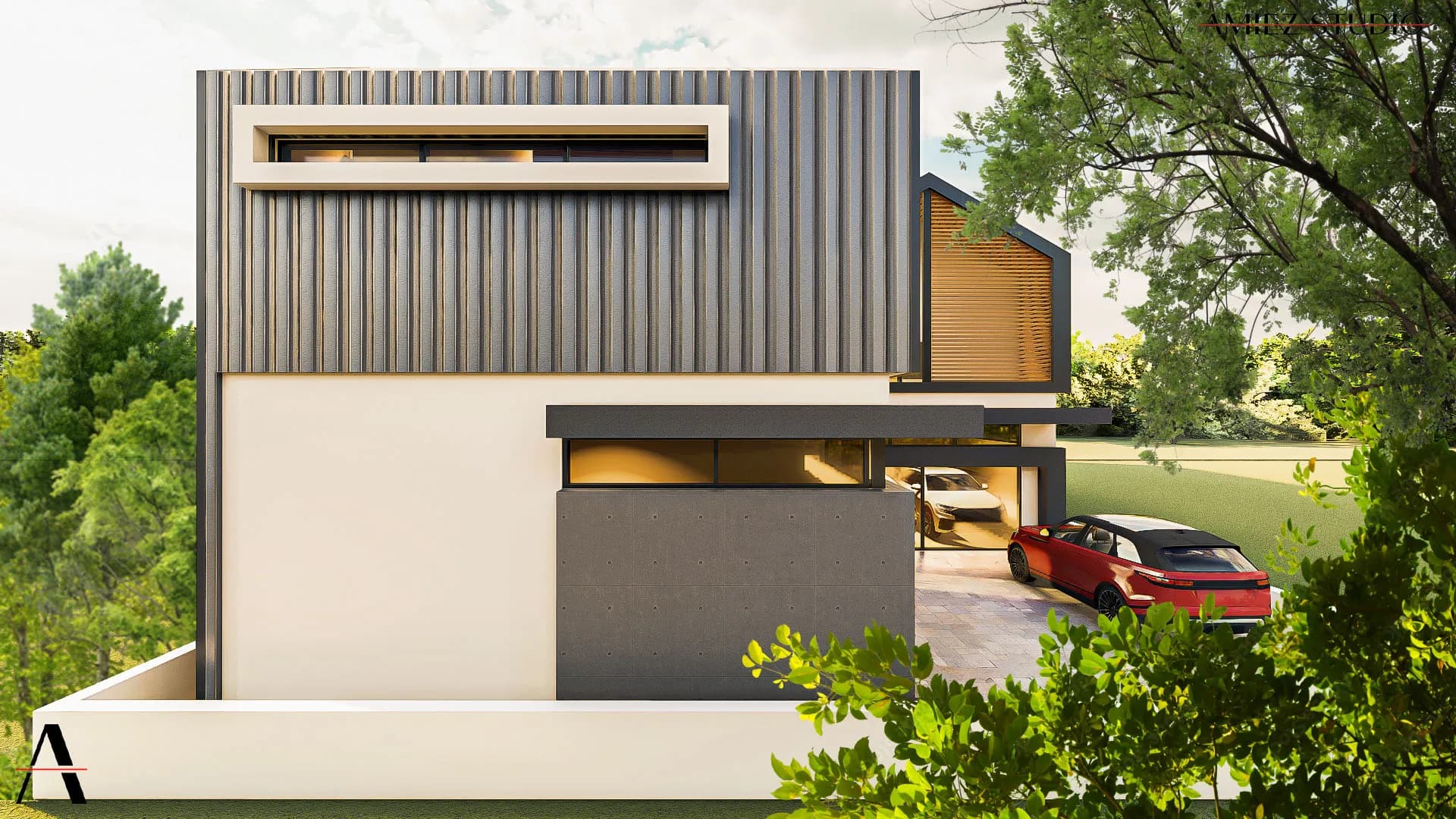 Barn style residence entrance